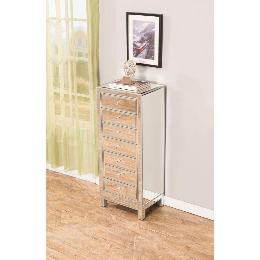 Lingerie Chest 7 drawers 18in. W x 15in. D x 42in. H in antique silver paint. Picture 10