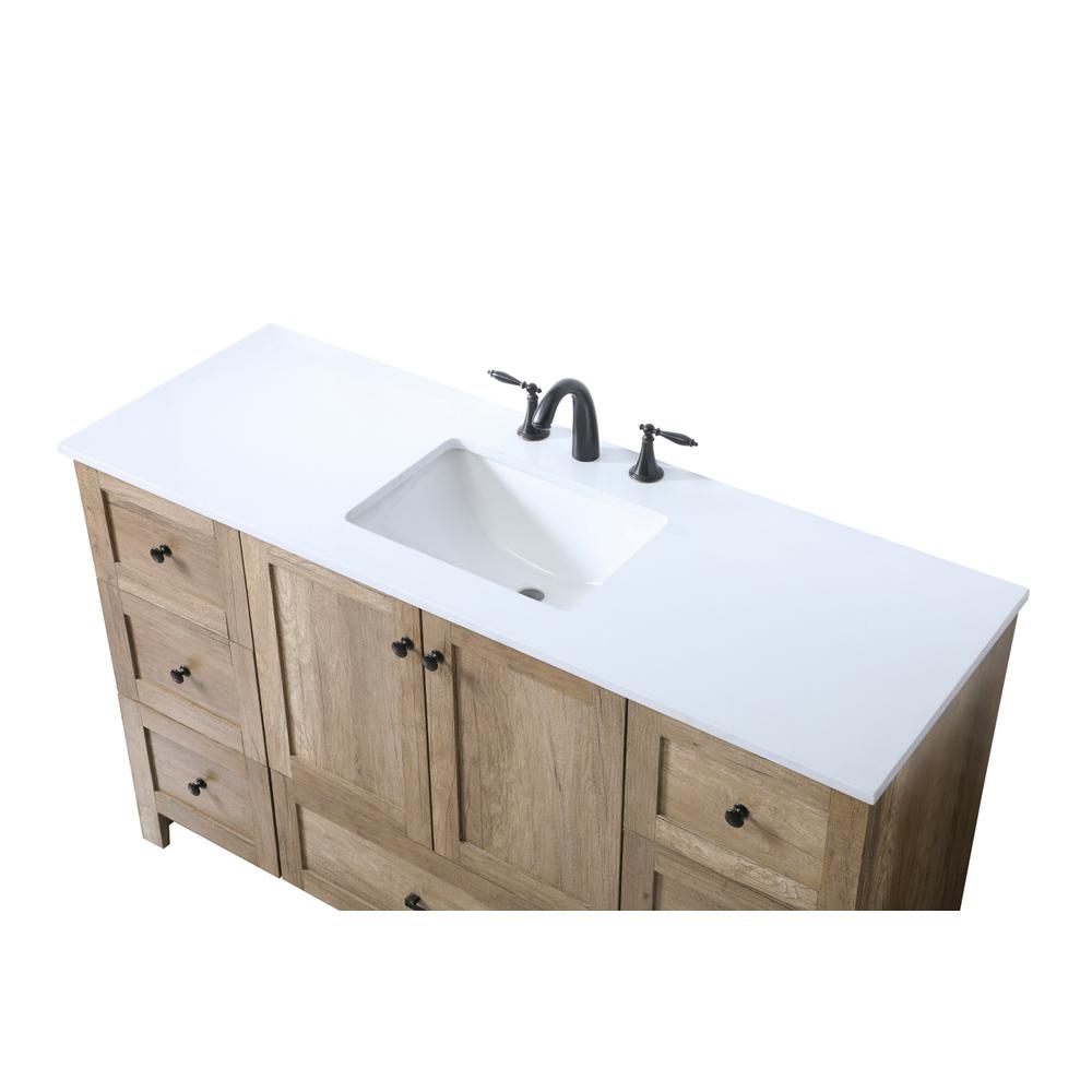 54 Inch SIngle Bathroom Vanity In Natural Oak. Picture 10