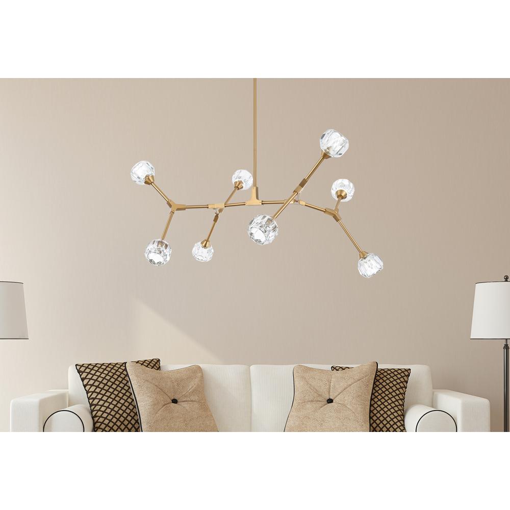 Zayne 8 Light Pendant in Gold. Picture 7