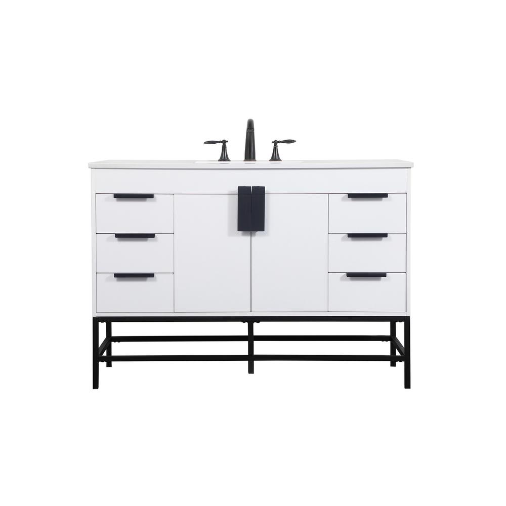 48 inch Single bathroom vanity in white. Picture 1