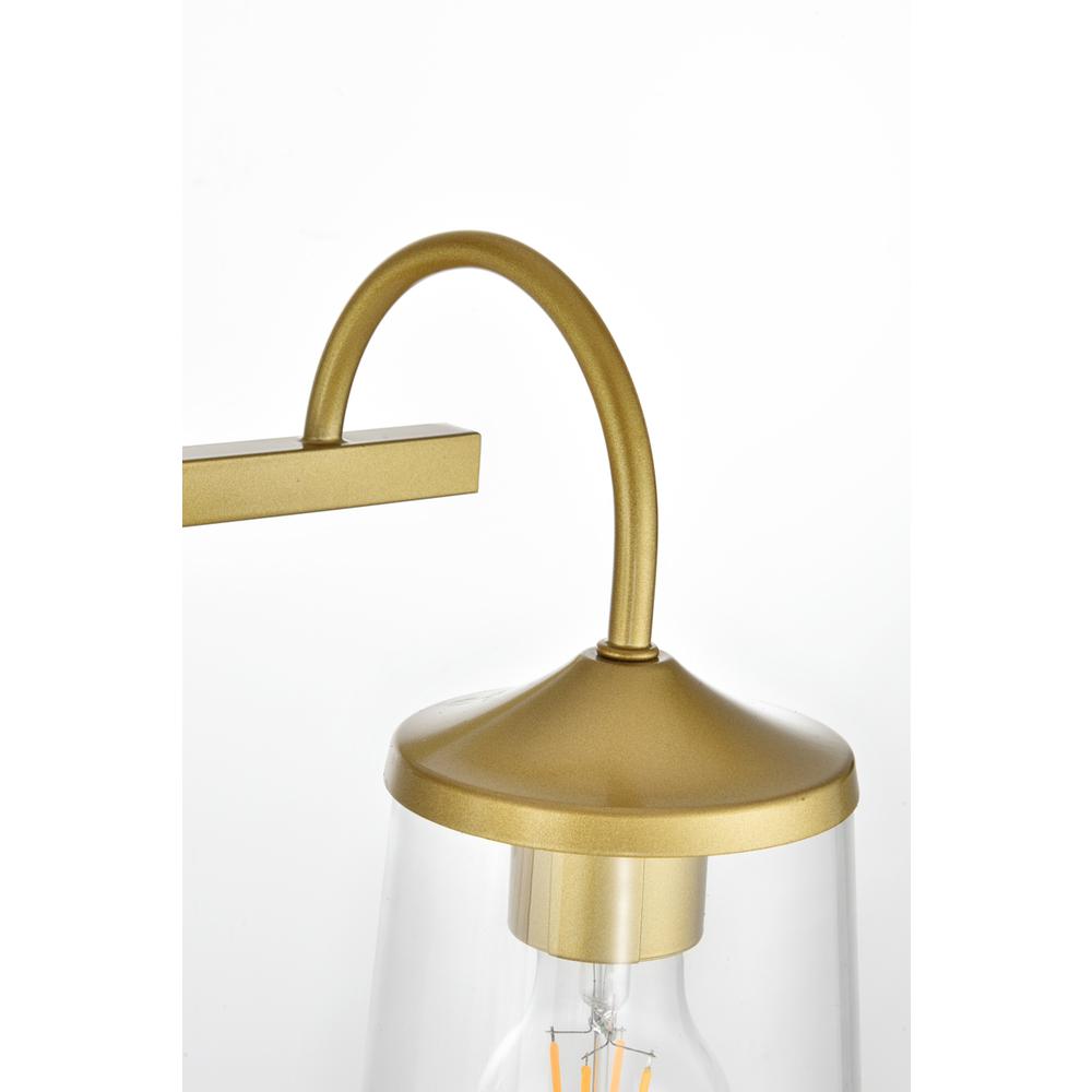 Avani 4 light Brass and Clear Bath Sconce. Picture 6
