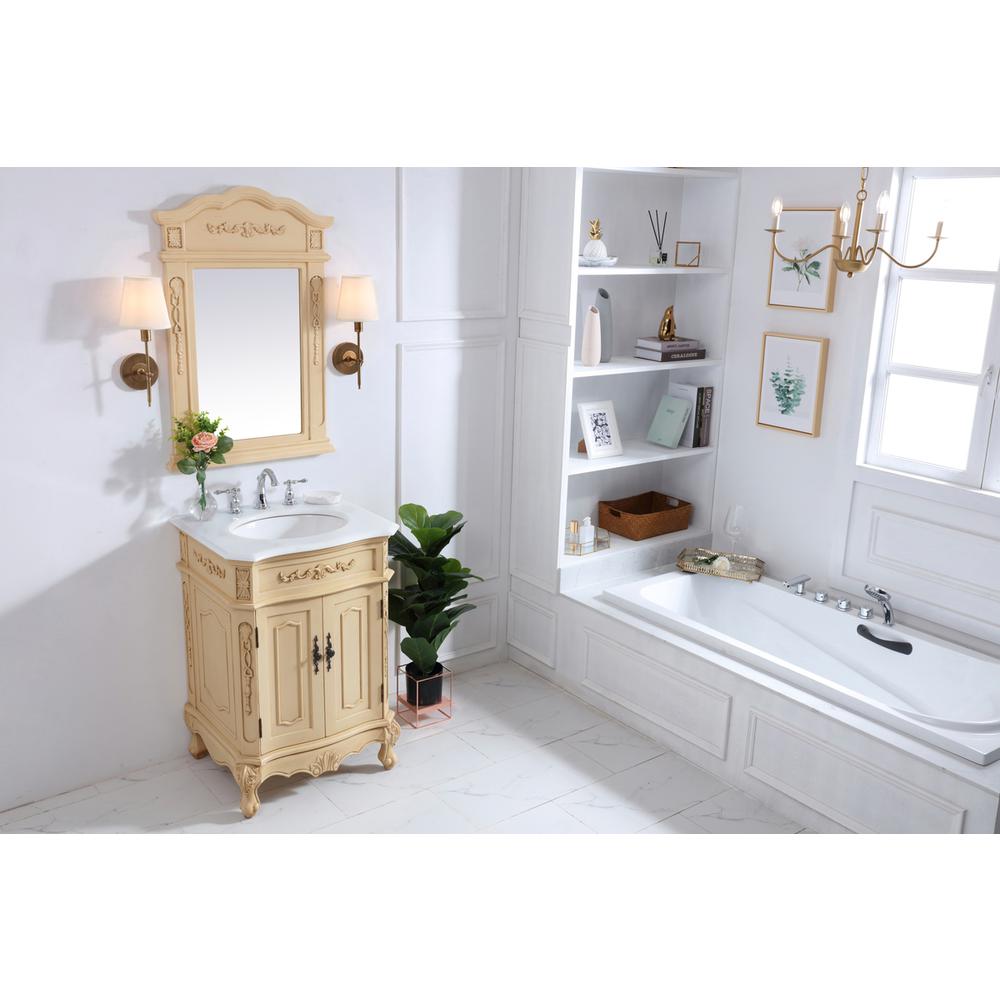 24 inch Single Bathroom vanity in light antique beige. Picture 10