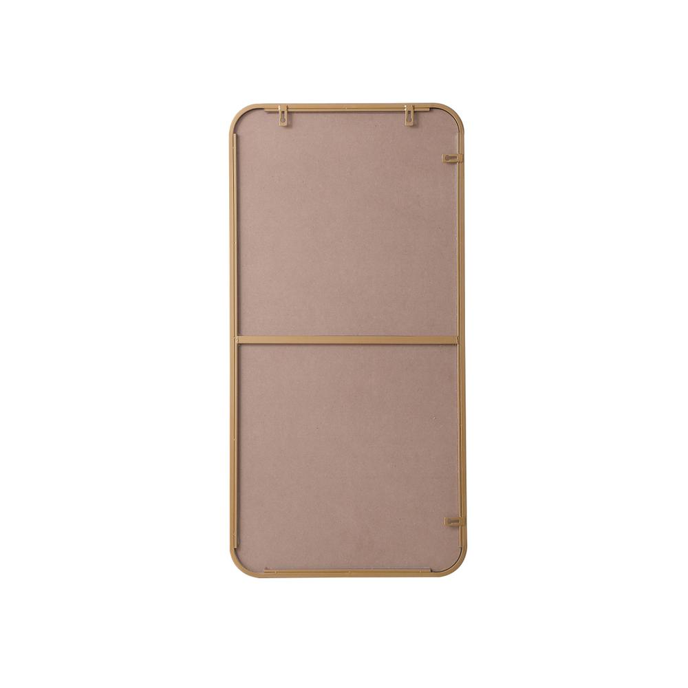 Soft corner metal rectangular mirror 18x36 inch in Brass. Picture 8