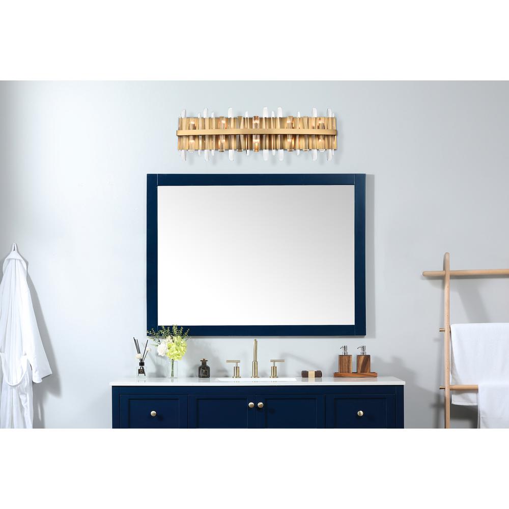 Serena 36 inch crystal bath sconce in satin gold. Picture 6