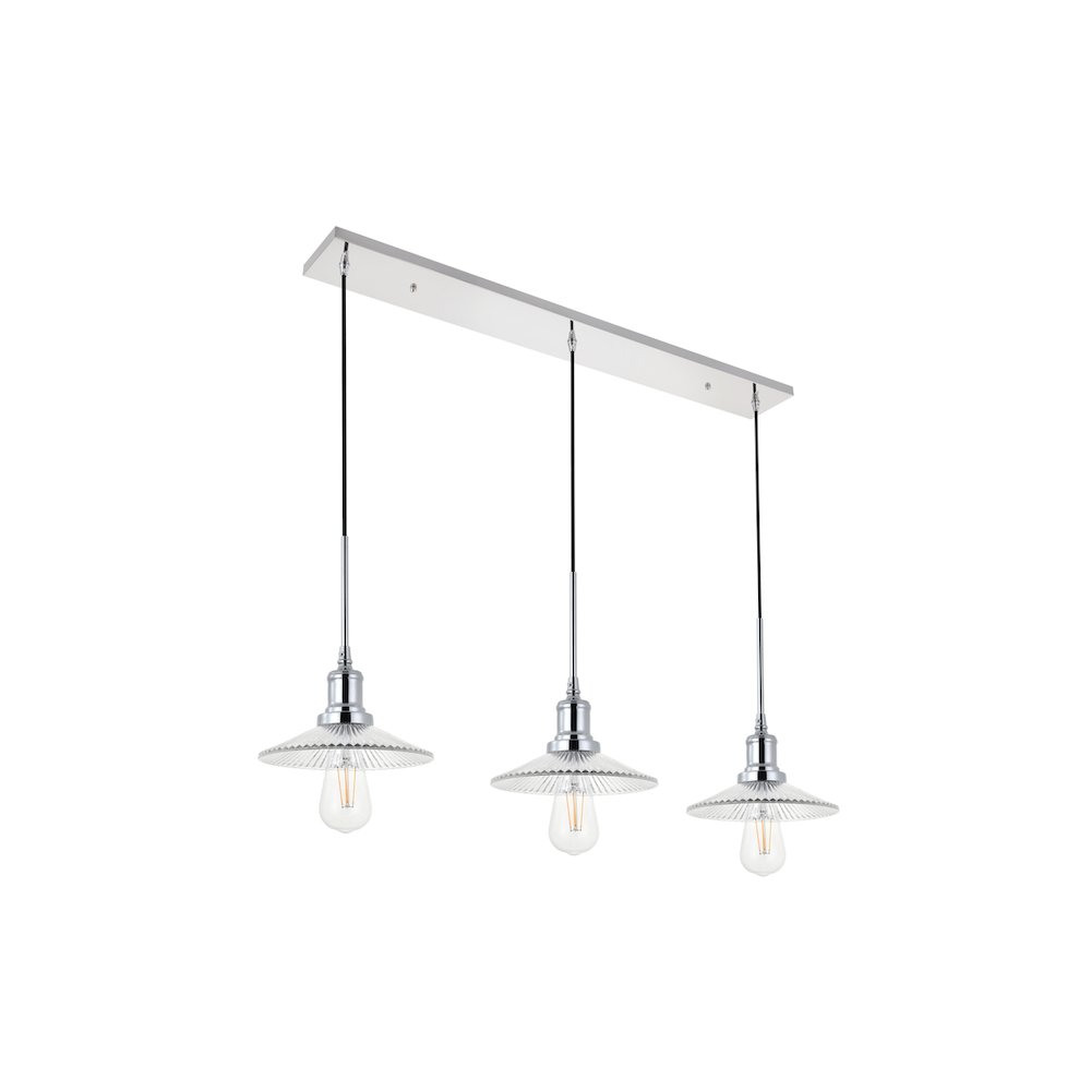 Waltz 3 Light Chrome Pendant. Picture 5