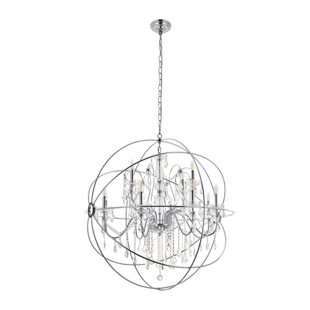 Cordelia 12 Light Chrome Crystal Pendant. Picture 6