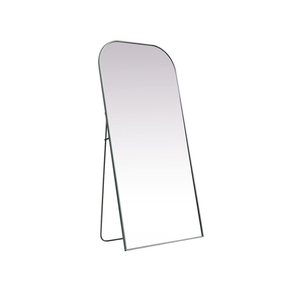 Metal Frame Arch Full Length Mirror 35x72 Inch in Silver. Picture 6