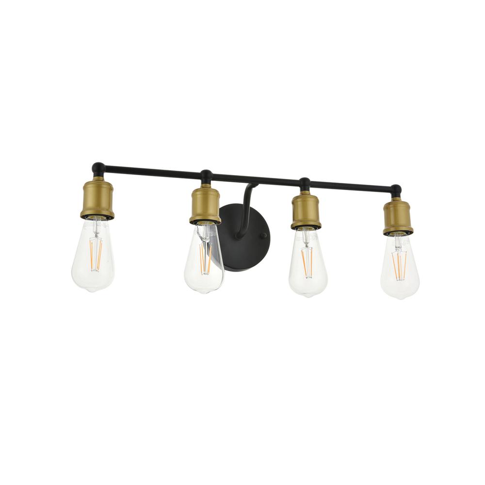 Serif 4 light brass and black Wall Sconce. Picture 4