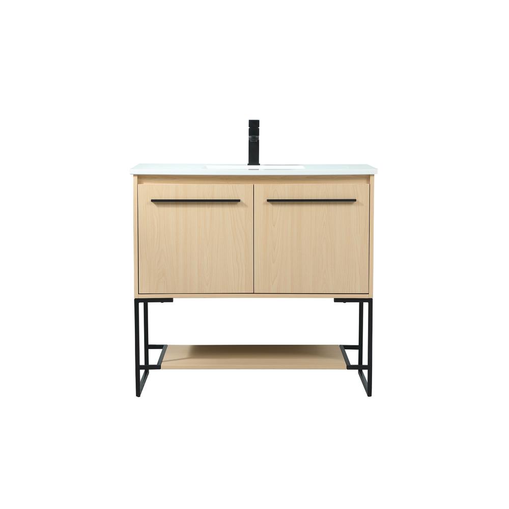 36 inch Single bathroom vanity in maple. Picture 1