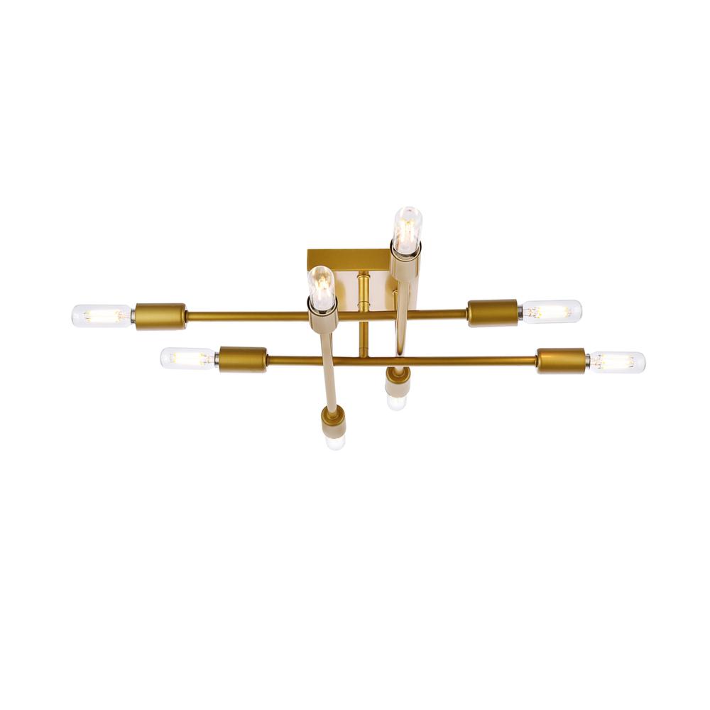 Script 8 lights brass flush mount. Picture 2