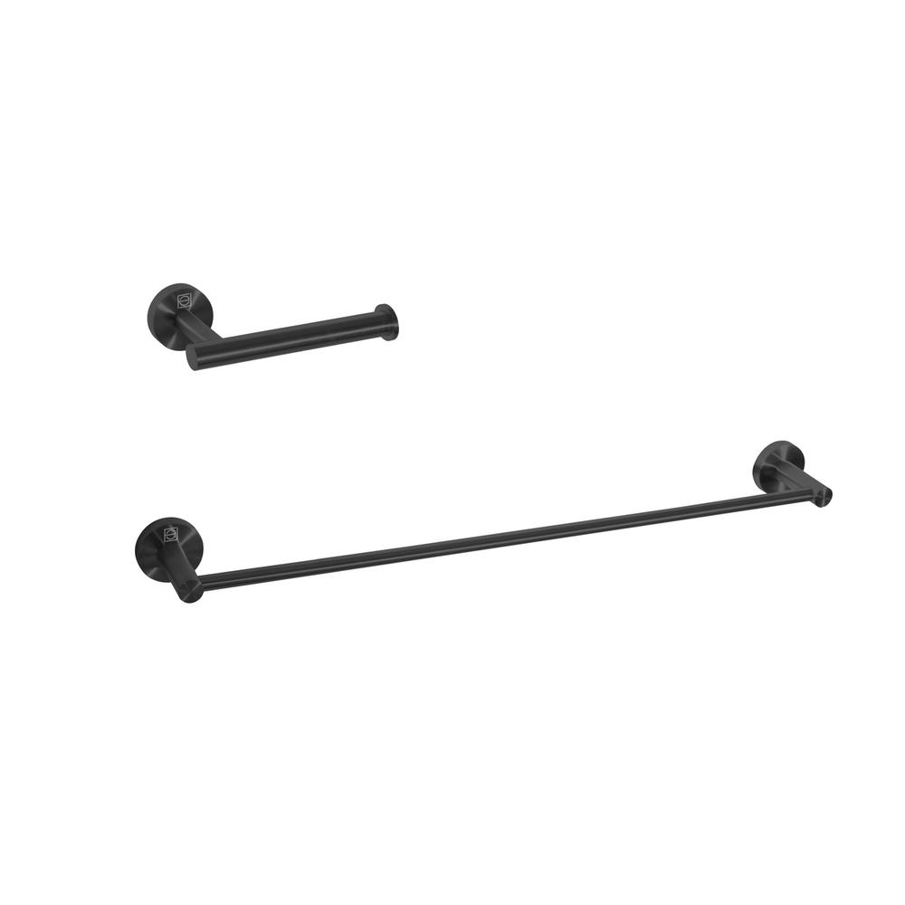 Alma 2-Piece Bathroom Hardware Set in Matte Black. Picture 1