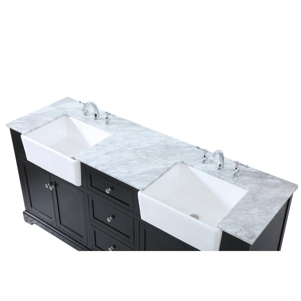 72 inch double bathroom vanity in black. Picture 10