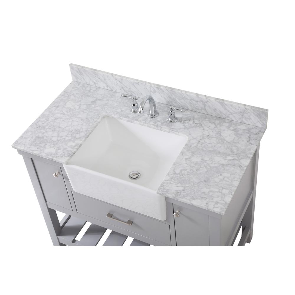 42 inch Single bathroom vanity in grey with backsplash. Picture 10