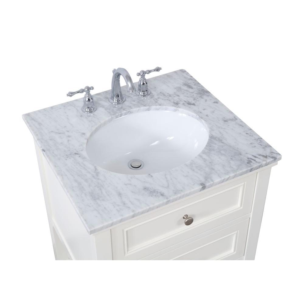 24 in. Single bathroom vanity set in White. Picture 13