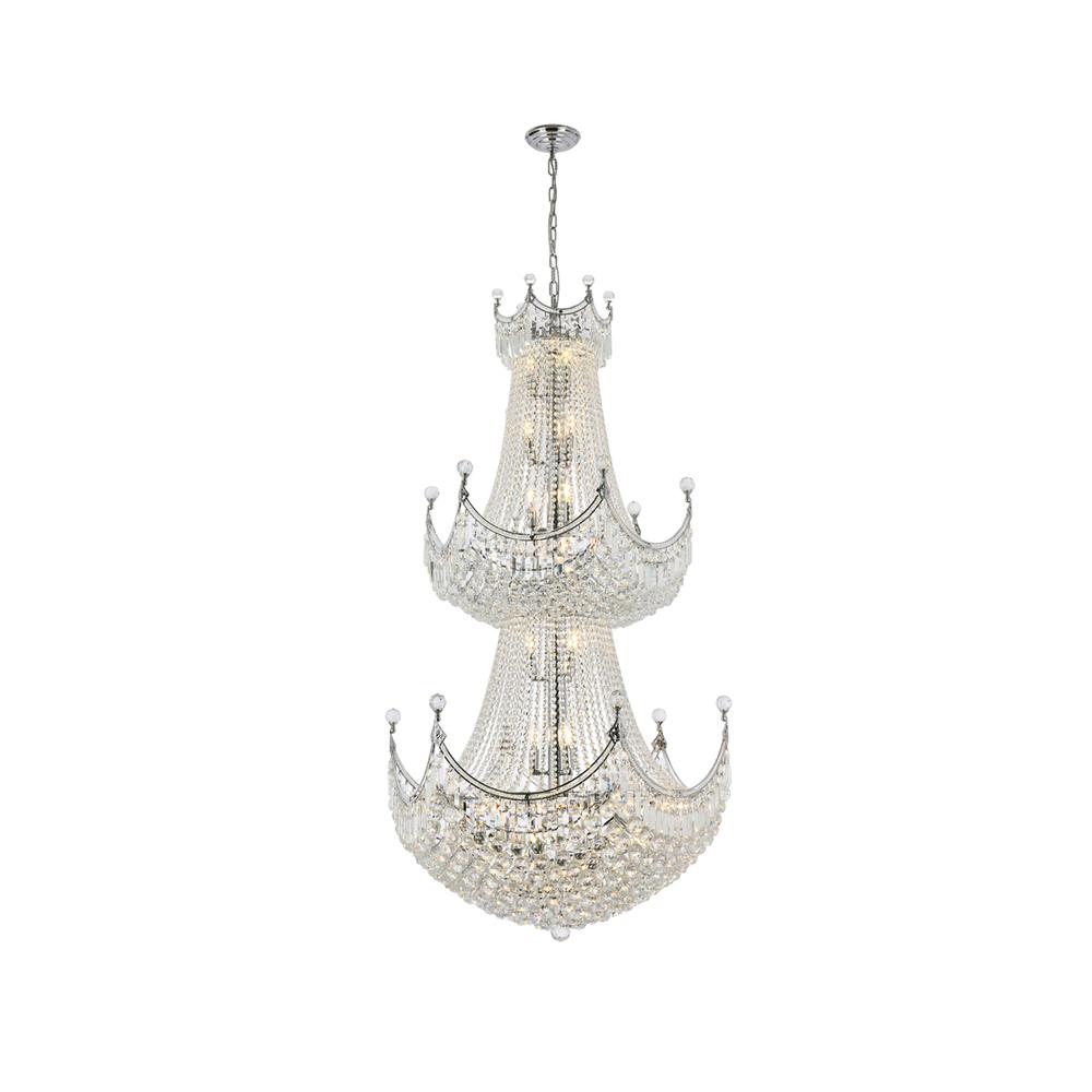 Corona 36 light Chrome Chandelier Clear Royal Cut Crystal. Picture 1