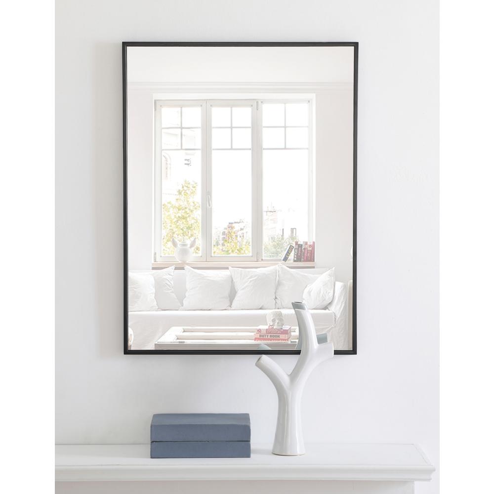 Metal frame Rectangle Mirror 24 inch Black finish. Picture 14
