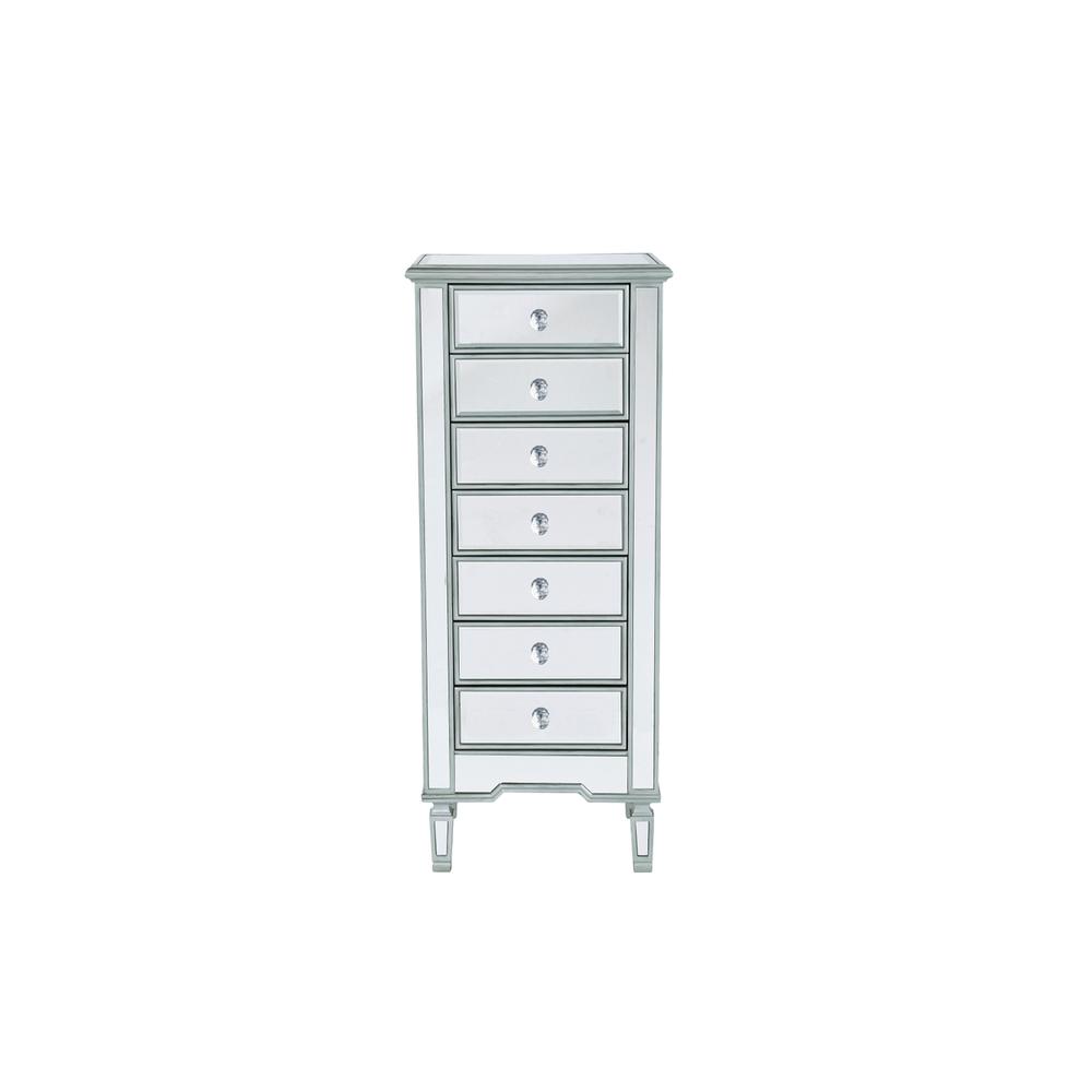 Lingerie Chest 7 drawers 20in. W x 15in. D x 48in. H in antique silver paint. Picture 1