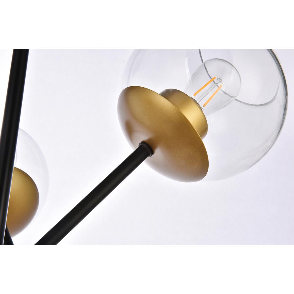 Axl 24 inch pendant in black and brass with clear shade. Picture 5