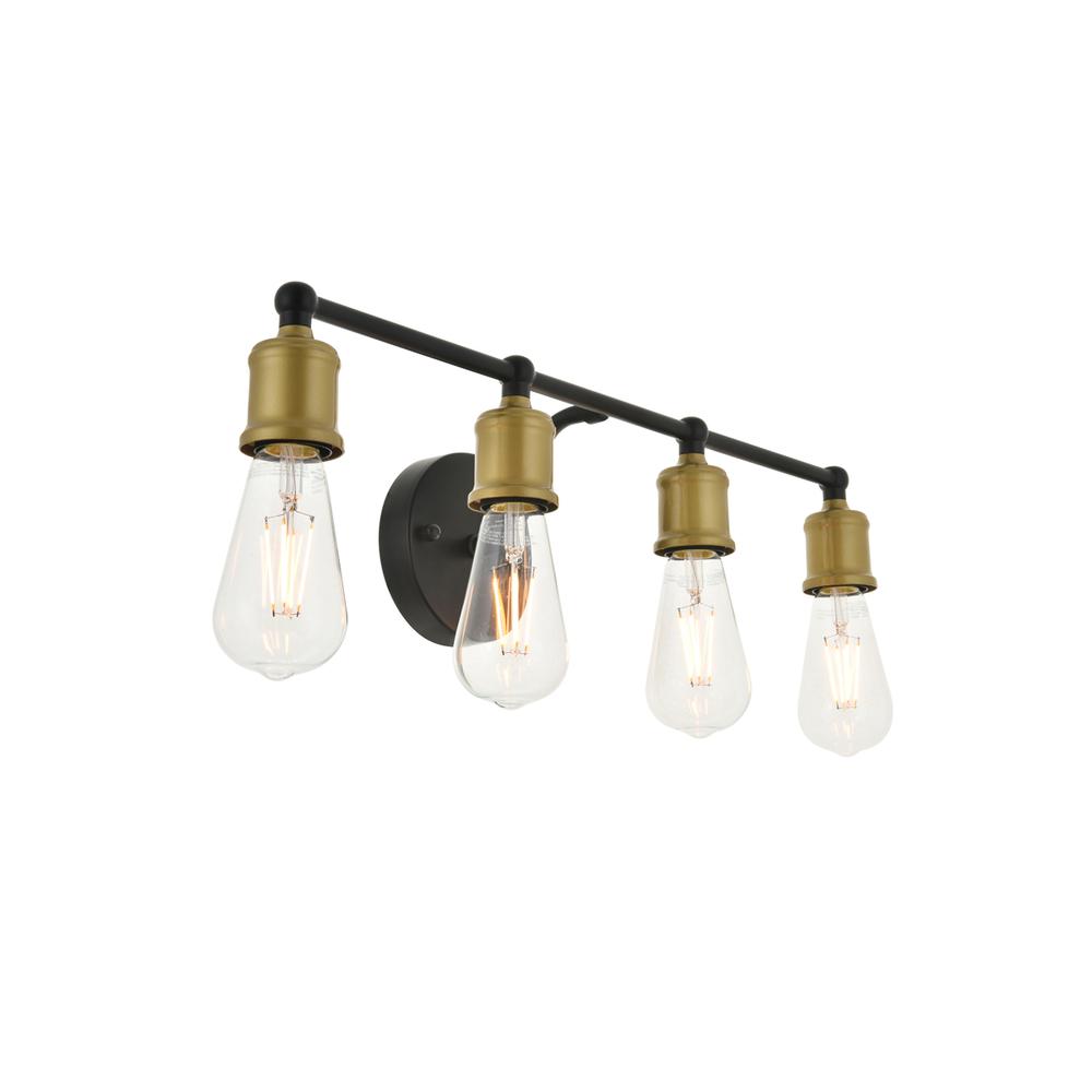 Serif 4 light brass and black Wall Sconce. Picture 6