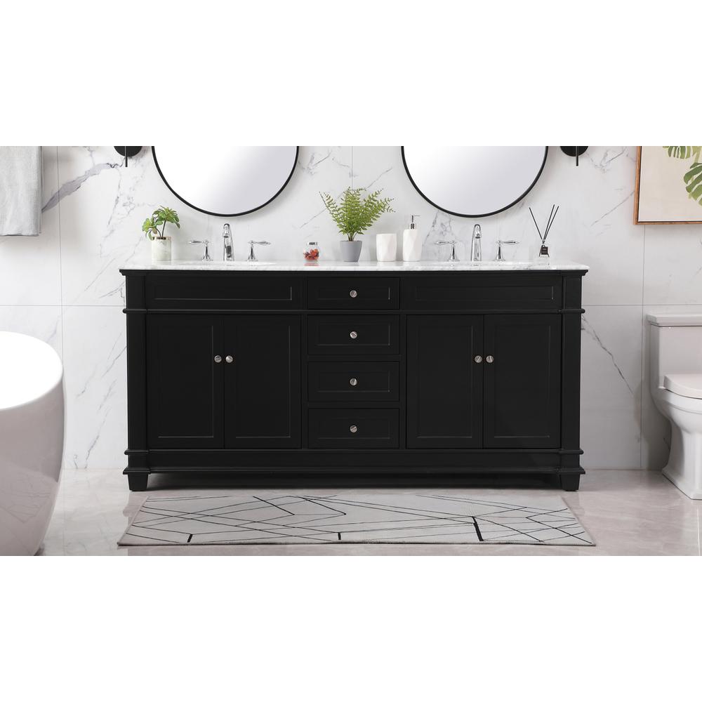 72 inch double bathroom vanity set in black. Picture 14