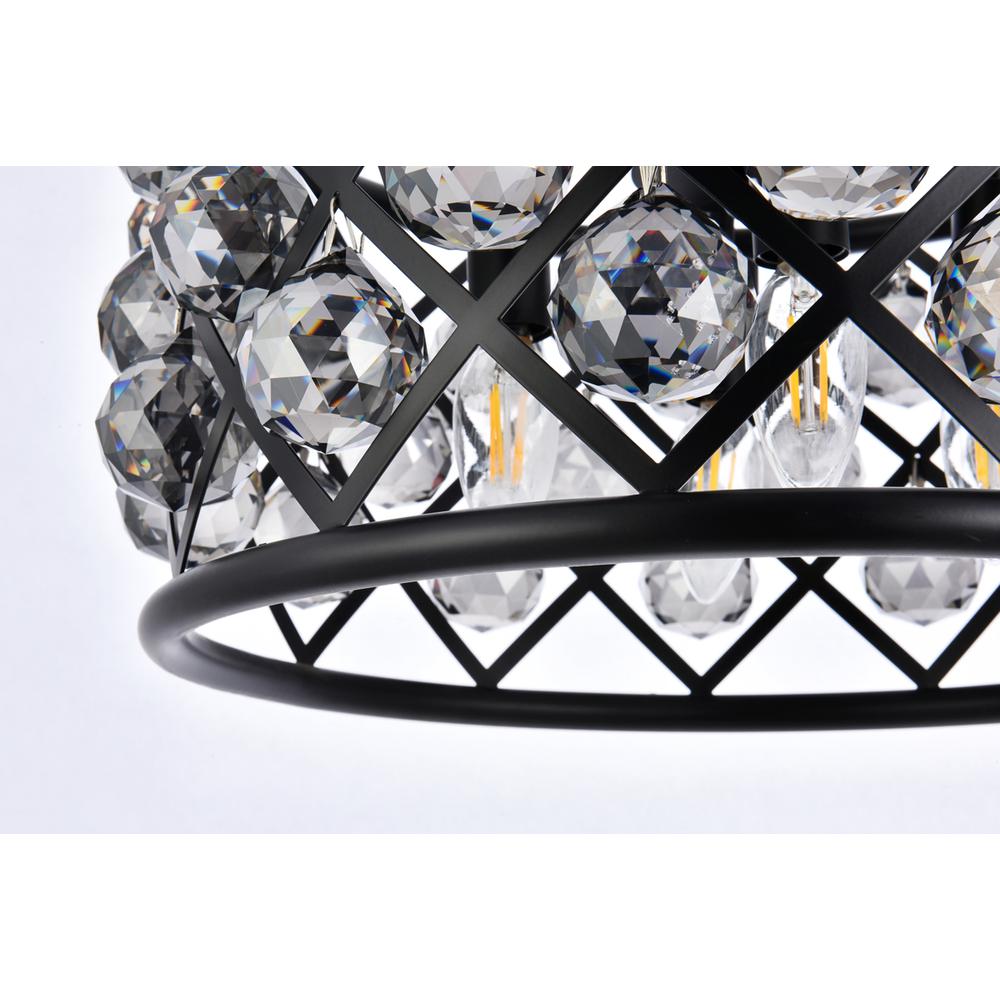 Madison 4 light Matte Black Pendant Silver Shade (Grey) Royal Cut Crystal. Picture 3