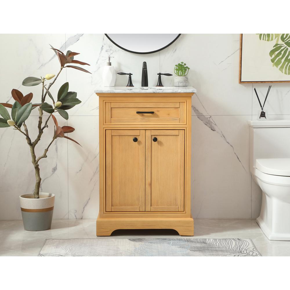24 inch Single bathroom vanity in natural wood. Picture 14