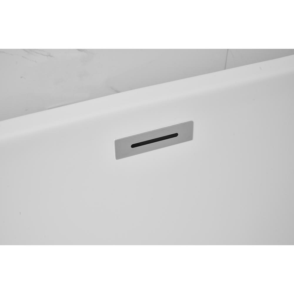 54 inch soaking double slipper bathtub in glossy white. Picture 10