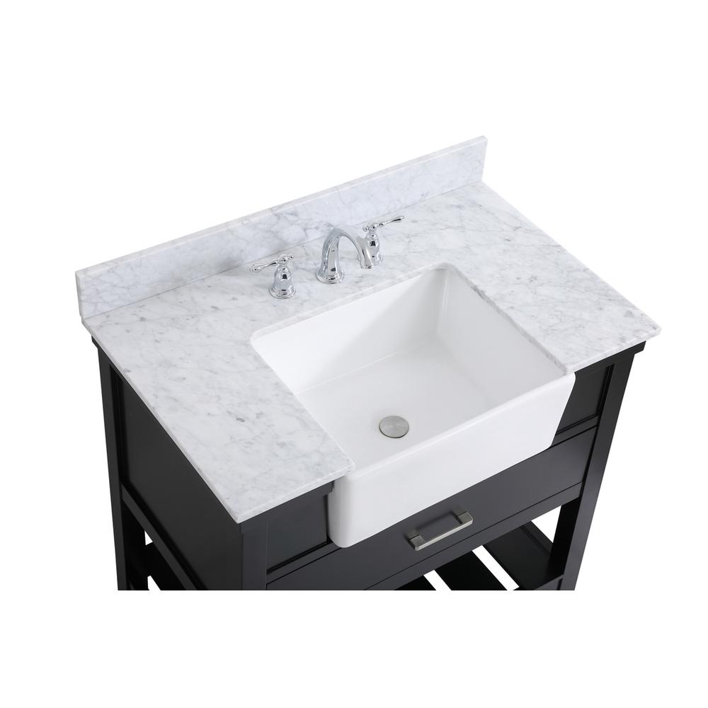 36 inch Single bathroom vanity in black with backsplash. Picture 10