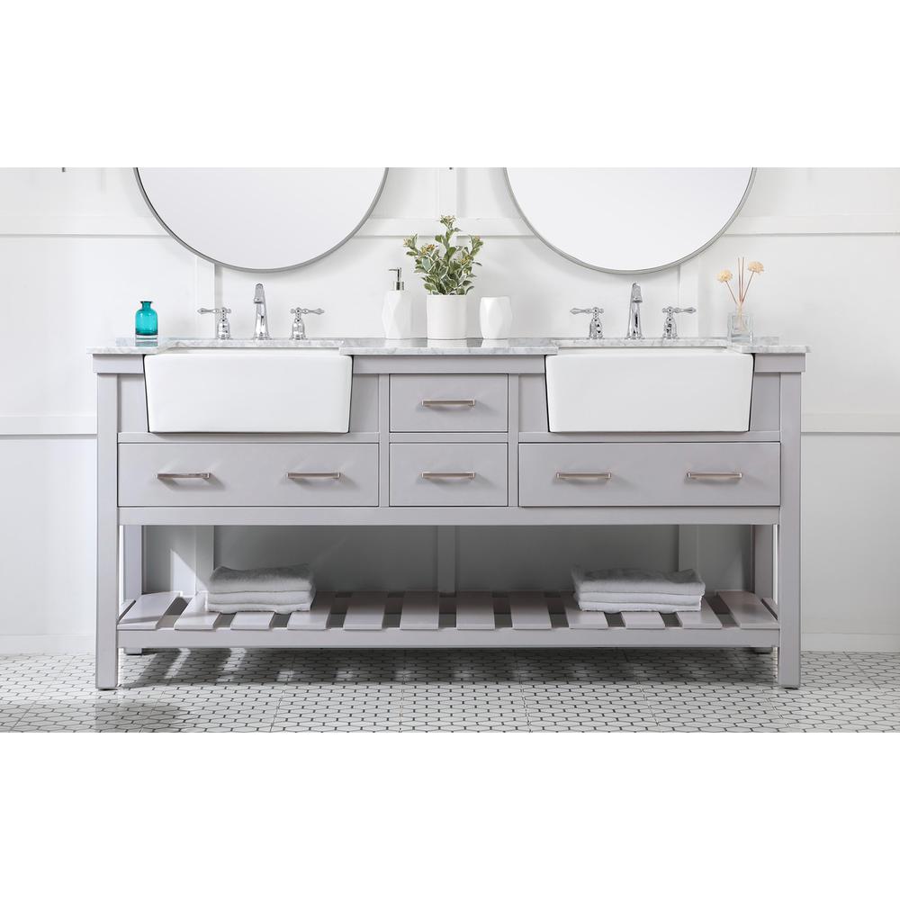 72 inch double bathroom vanity in grey. Picture 14