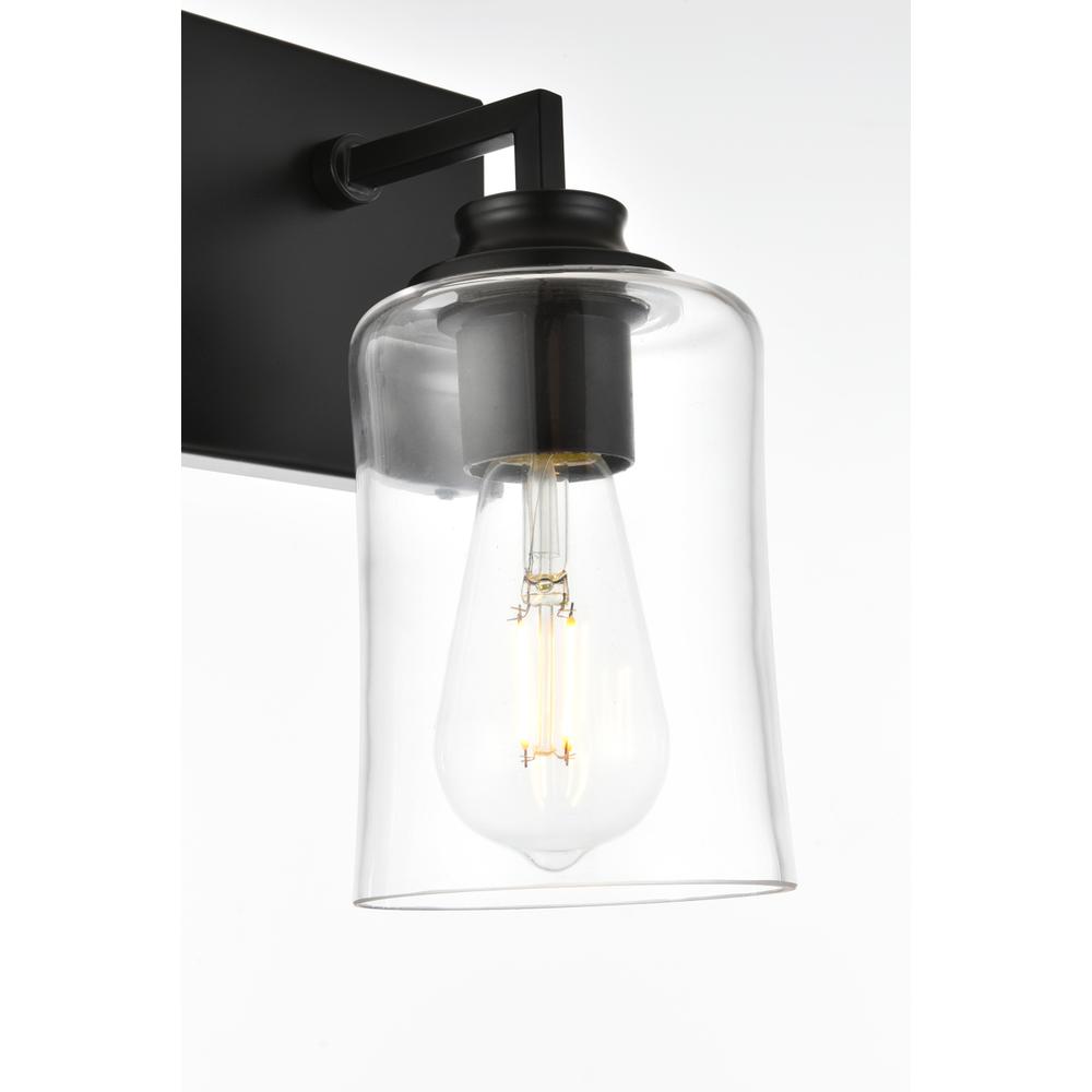 Ronnie 1 light Black and Clear Bath Sconce. Picture 4