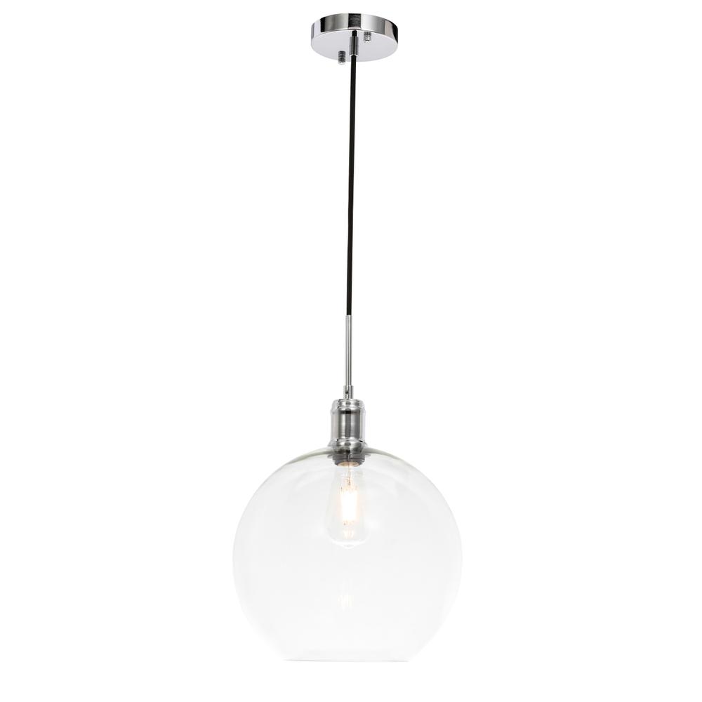 Emett 1 light Chrome and Clear glass pendant. Picture 5