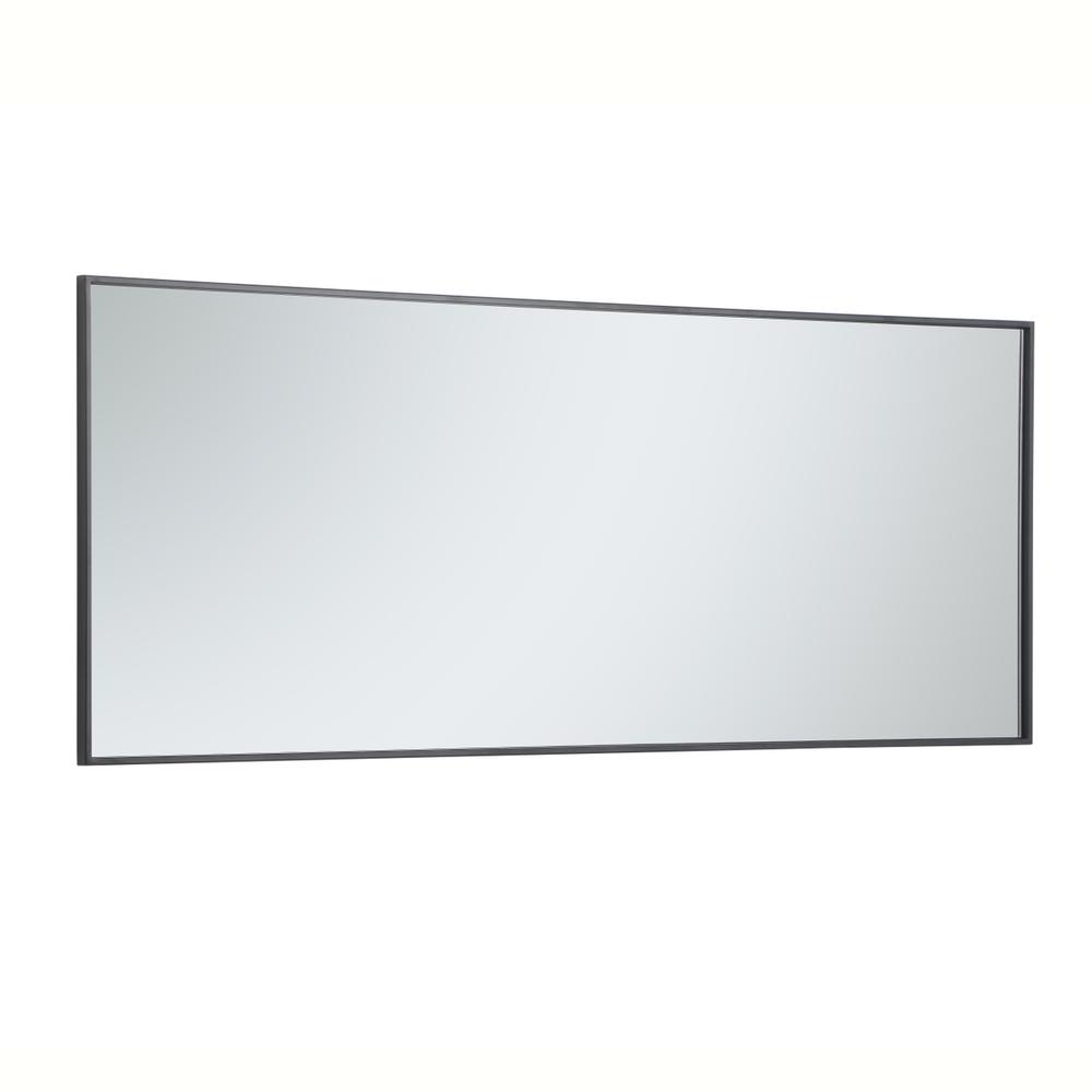 Metal frame rectangle mirror 24 inch in Black. Picture 10