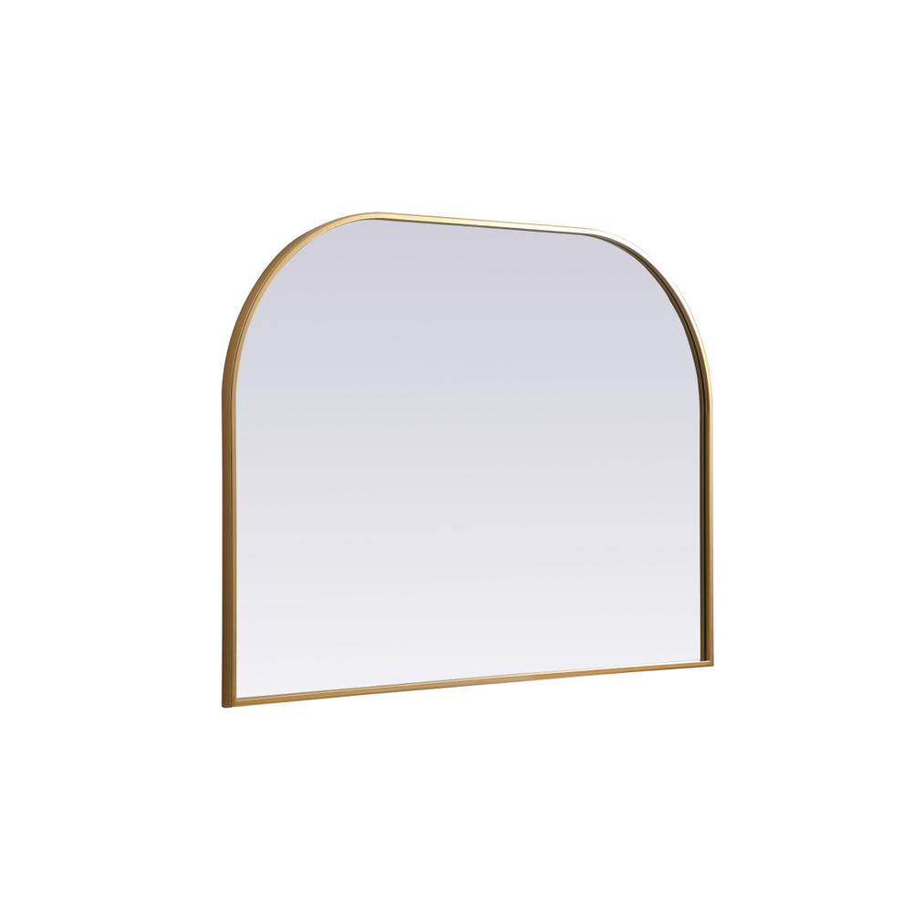 Metal Frame Arch Mirror 42x30 Inch in Brass. Picture 7