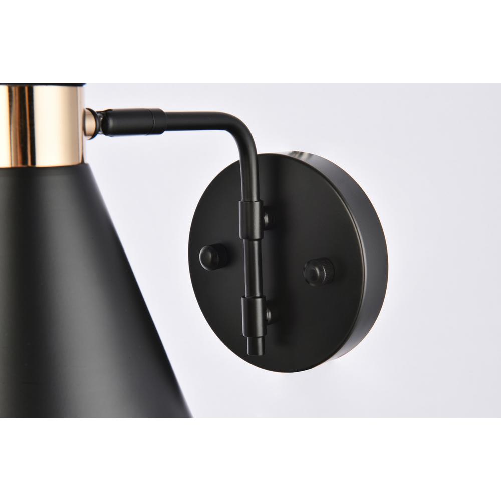Halycon 6 inch black wall sconce. Picture 4