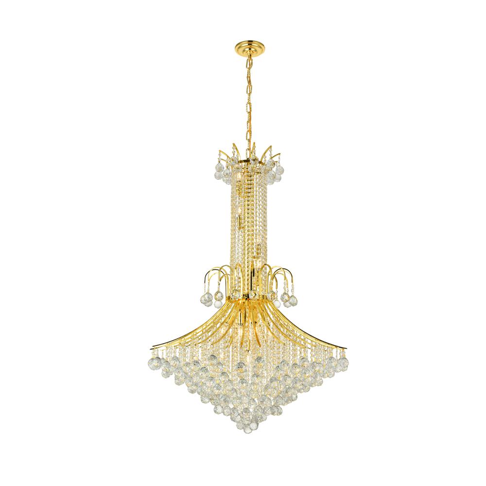 Toureg 16 light Gold Chandelier Clear Royal Cut Crystal. Picture 1