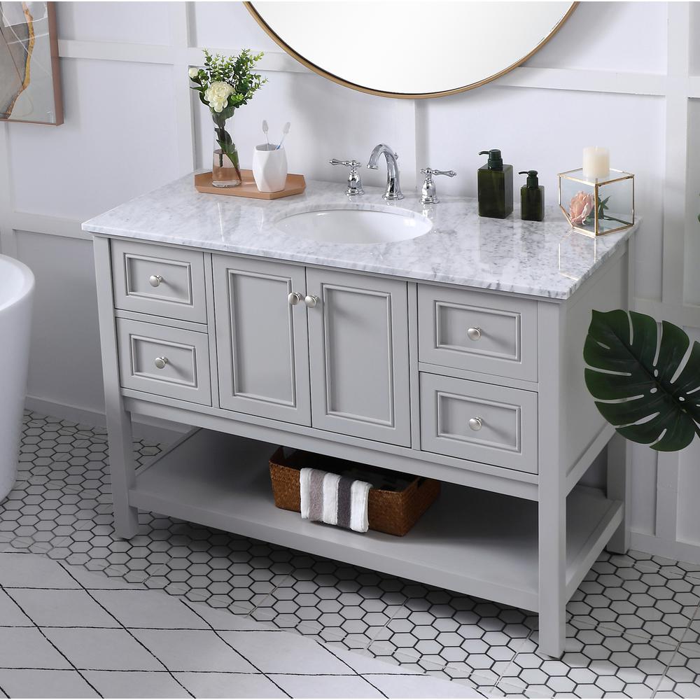 48 inch Single bathroom vanity in natural wood. Picture 4