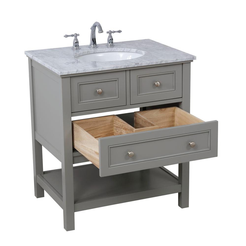 30 in. Single bathroom vanity set in Grey. Picture 12