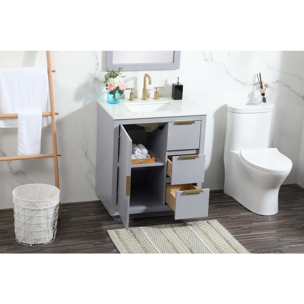 30 inch Single bathroom vanity in grey. Picture 3