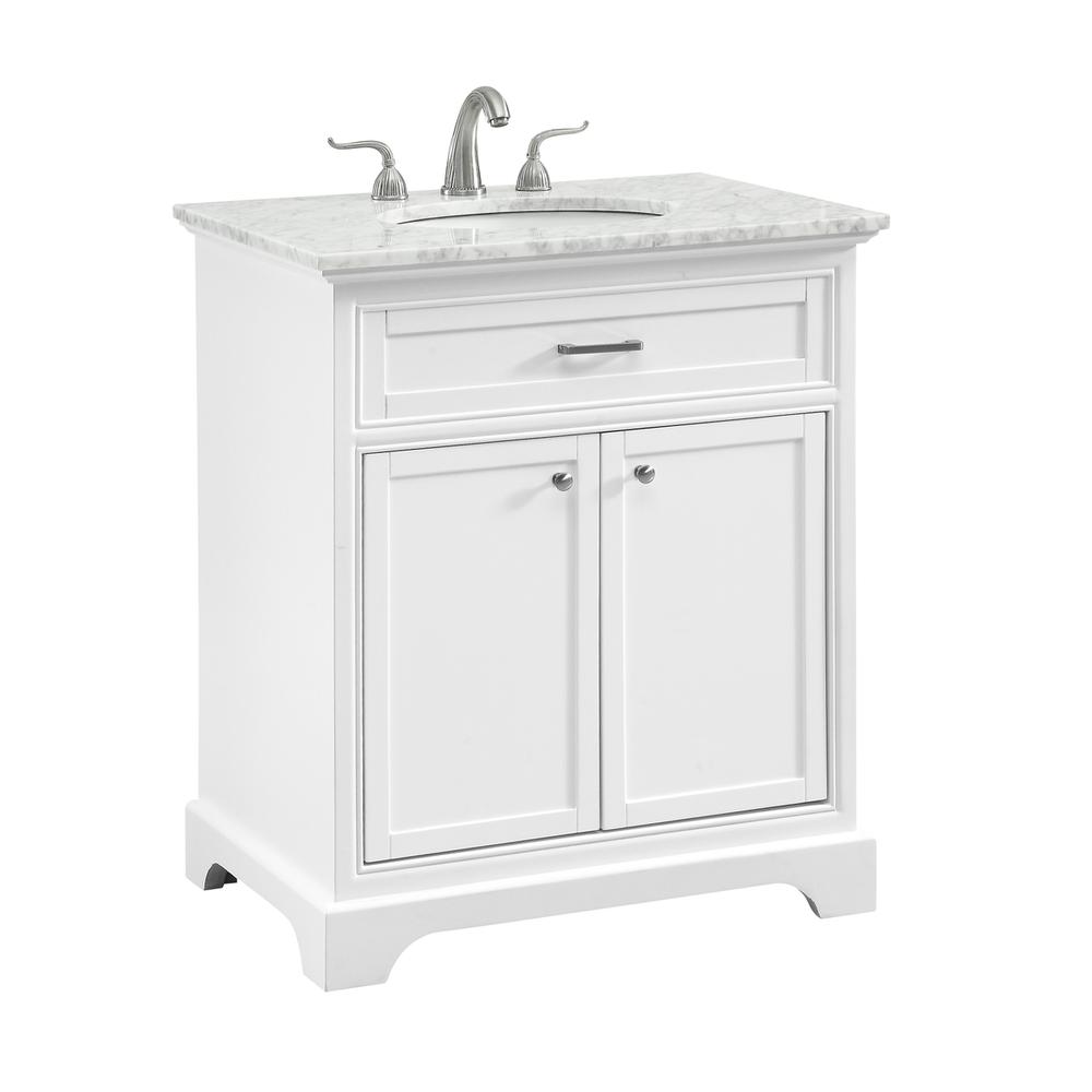 30 In. Single Bathroom Vanity Set In White. Picture 12