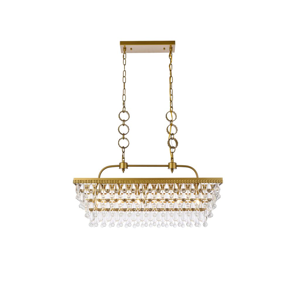 Nordic 32 inch rectangle pendant in brass. Picture 1
