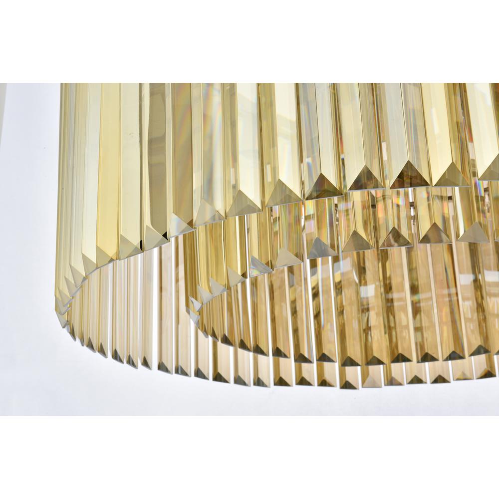 Sydney 8 light polished nickel Chandelier Golden Teak (Smoky) Royal Cut Crystal. Picture 3