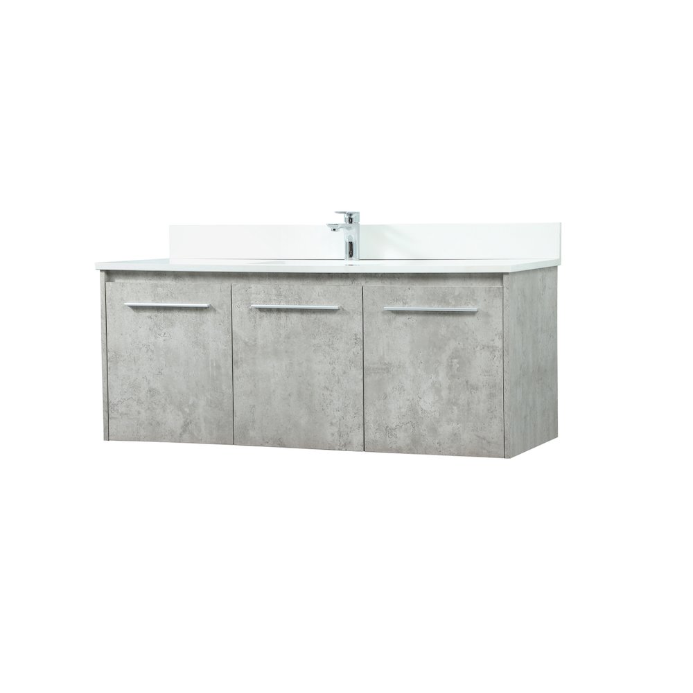 48 Inch Single Bathroom Vanity In Concrete Grey With Backsplash. Picture 8