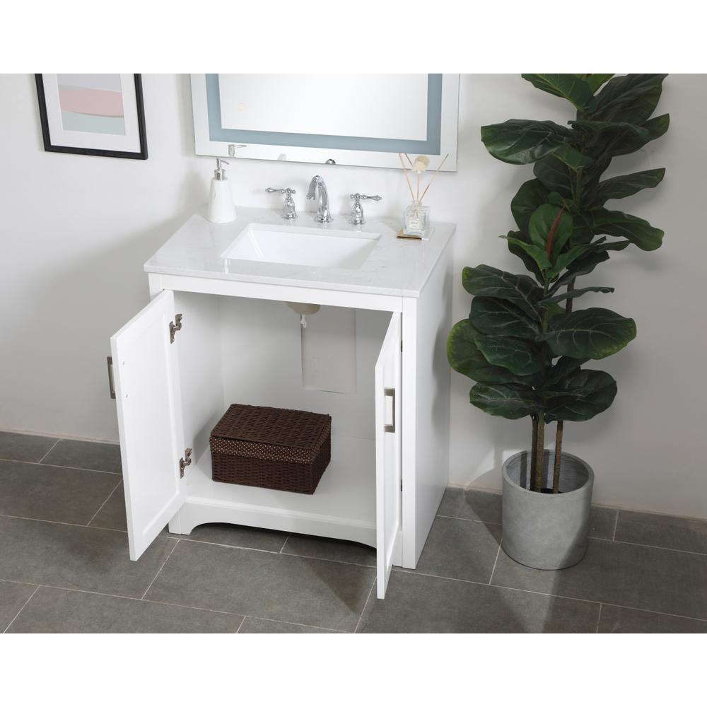 30 inch Single Bathroom Vanity in White. Picture 3