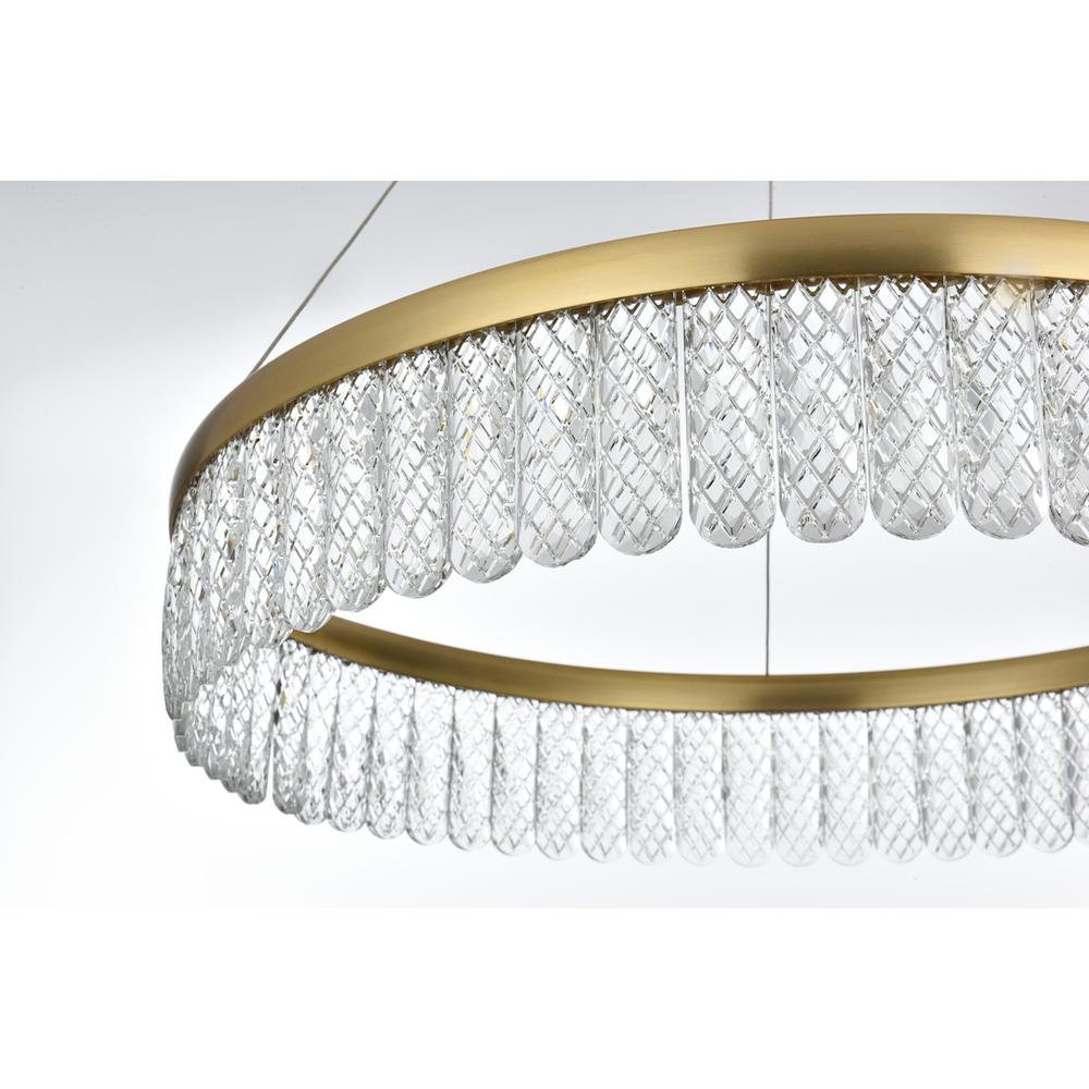 Rune 24 inch Adjustable LED chandelier in Satin Gold. Picture 7