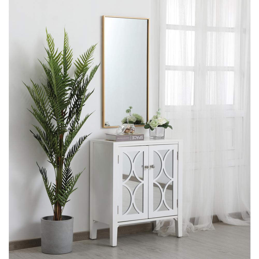 Metal frame rectangle mirror 18 inch in Brass. Picture 8