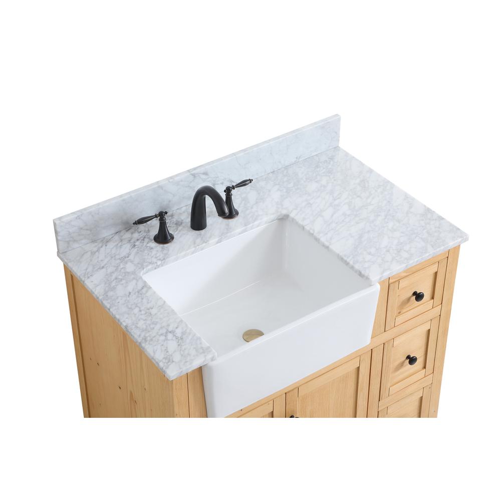 36 inch Single bathroom vanity in natural wood with backsplash. Picture 10