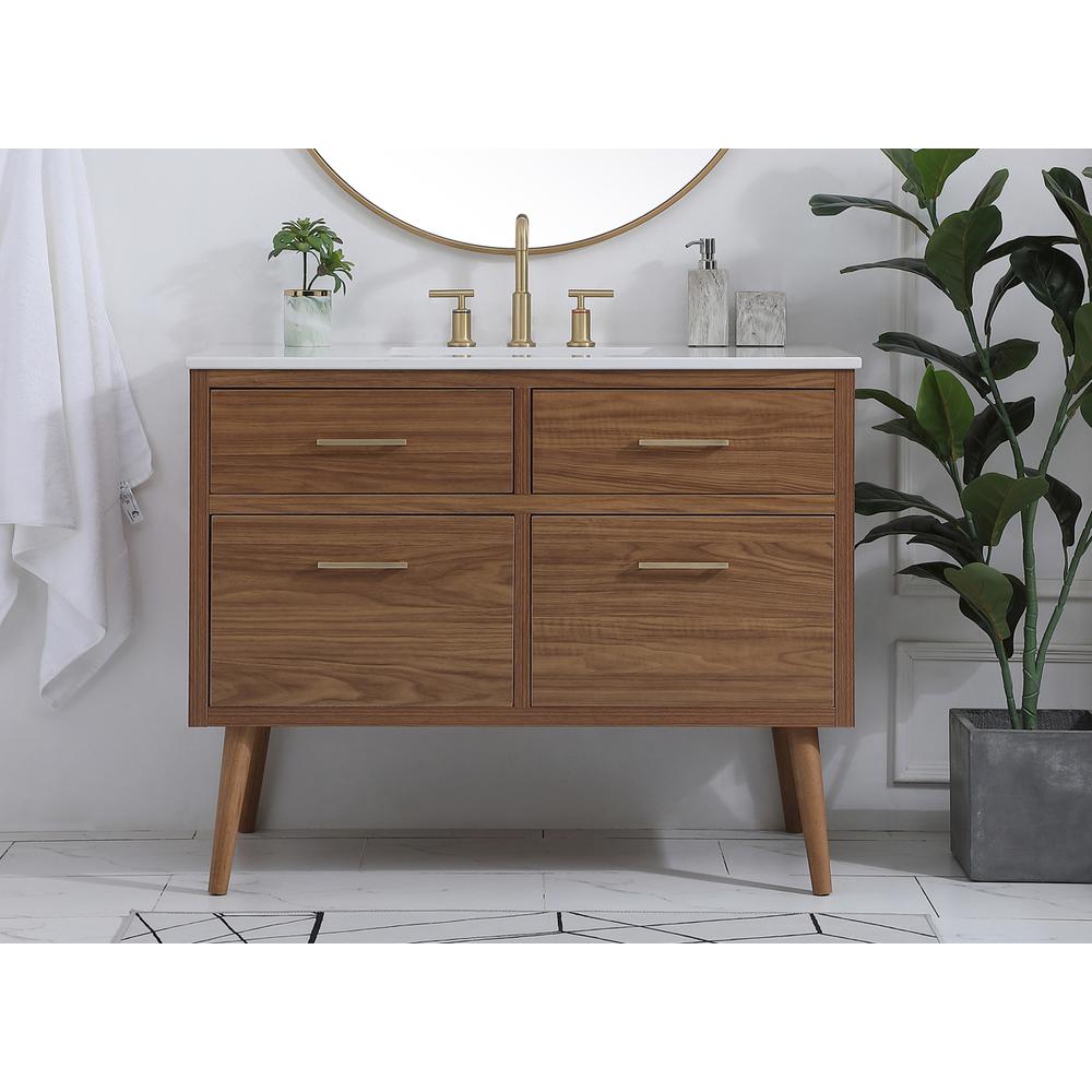 42 inch bathroom vanity in Walnut Brown. Picture 14