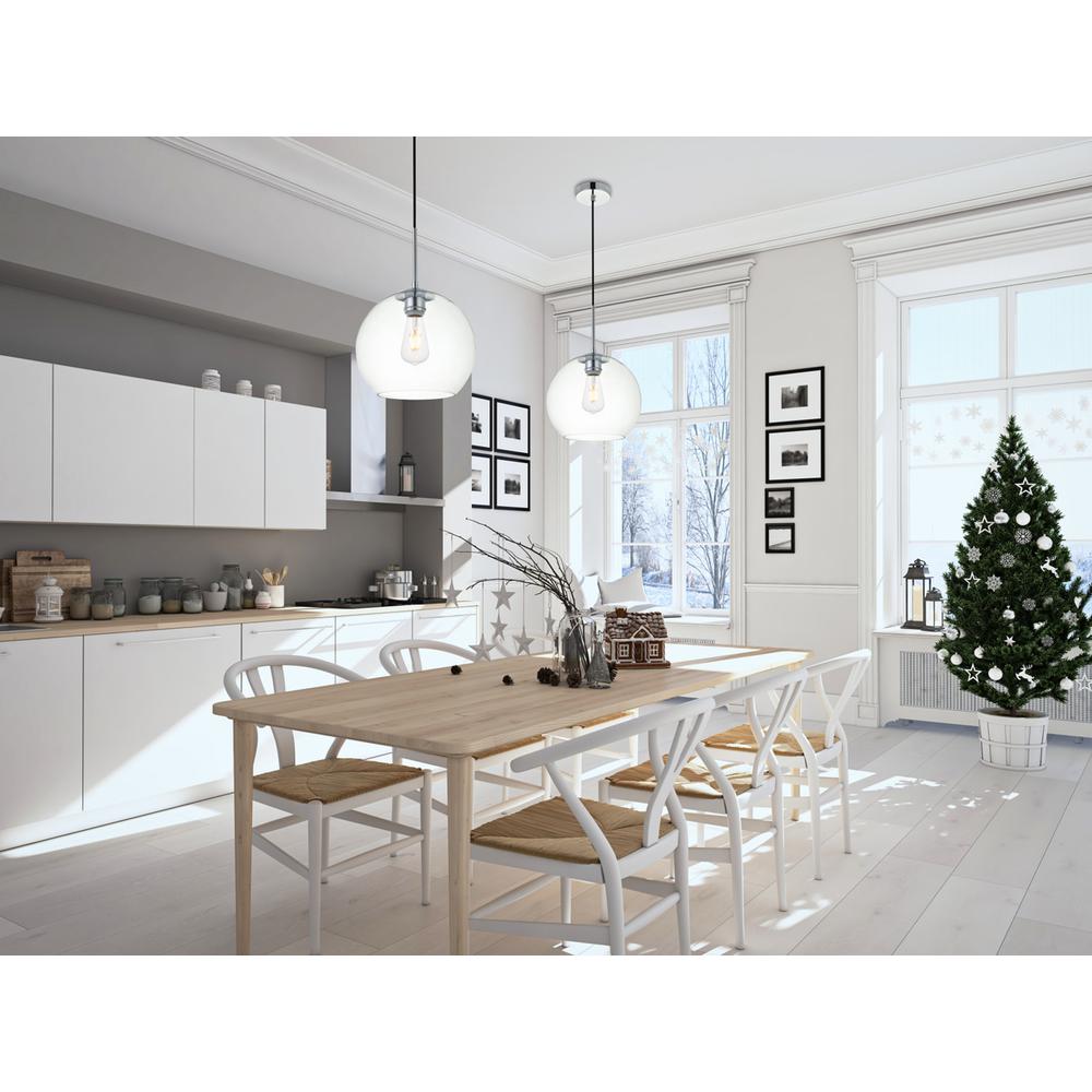 Baxter 1 Light Chrome Pendant With Clear Glass. Picture 6