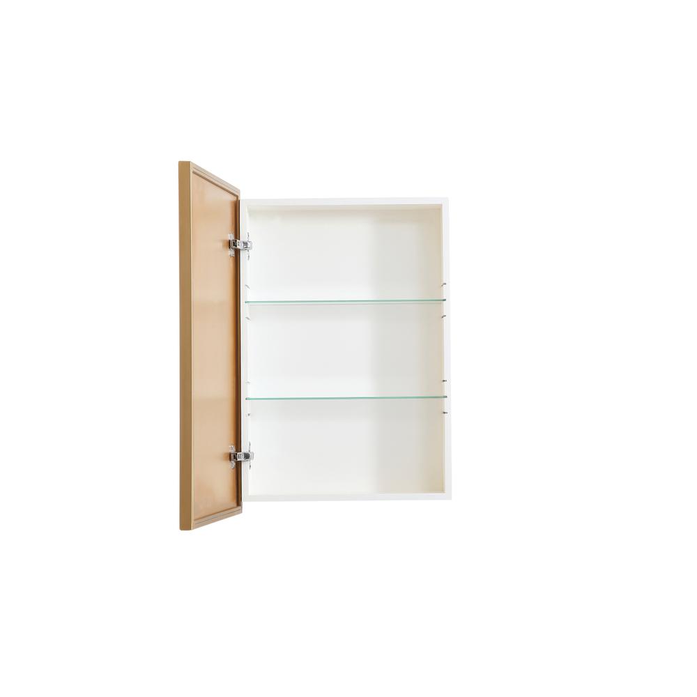 Metal mirror medicine cabinet 20 inch x 28 inch in Brass. Picture 6