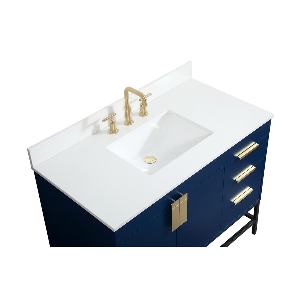 42 inch Single bathroom vanity in blue with backsplash. Picture 10